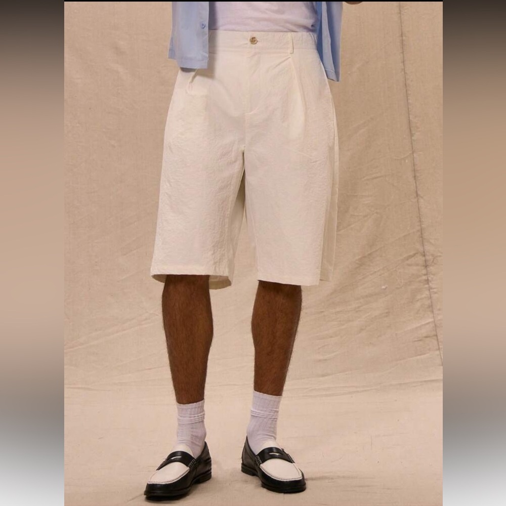 SHEIN White Flat Front Shorts